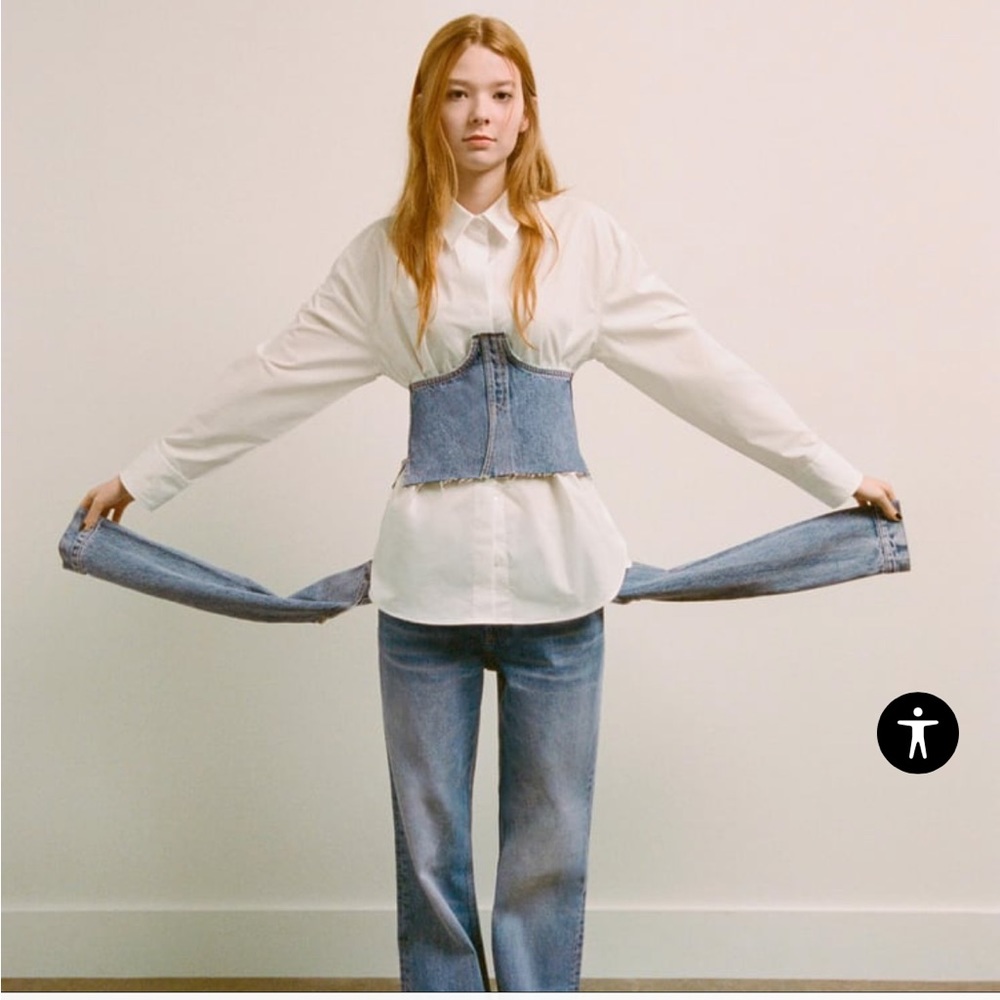 TRF DENIM CORSET (item sold out at Zara)